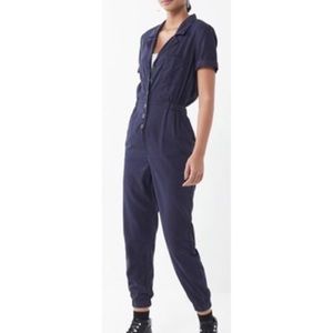 Urban Outfitters Navy blue button-up jumpsuit